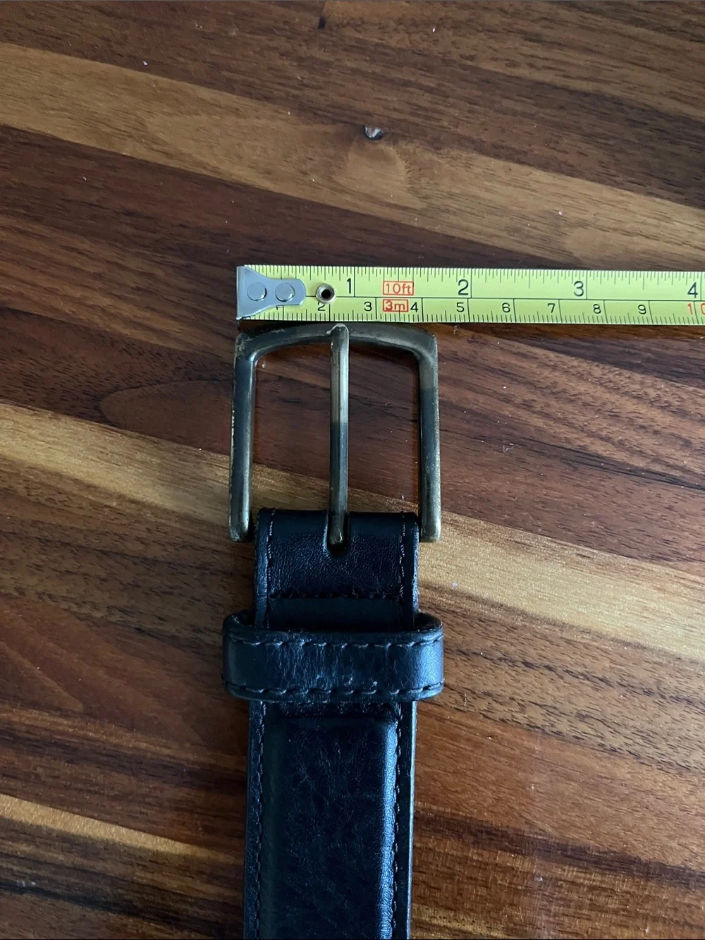 LL Bean Leather Classic Money Belt Hidden Zip Travel USA Made Size 38 Black